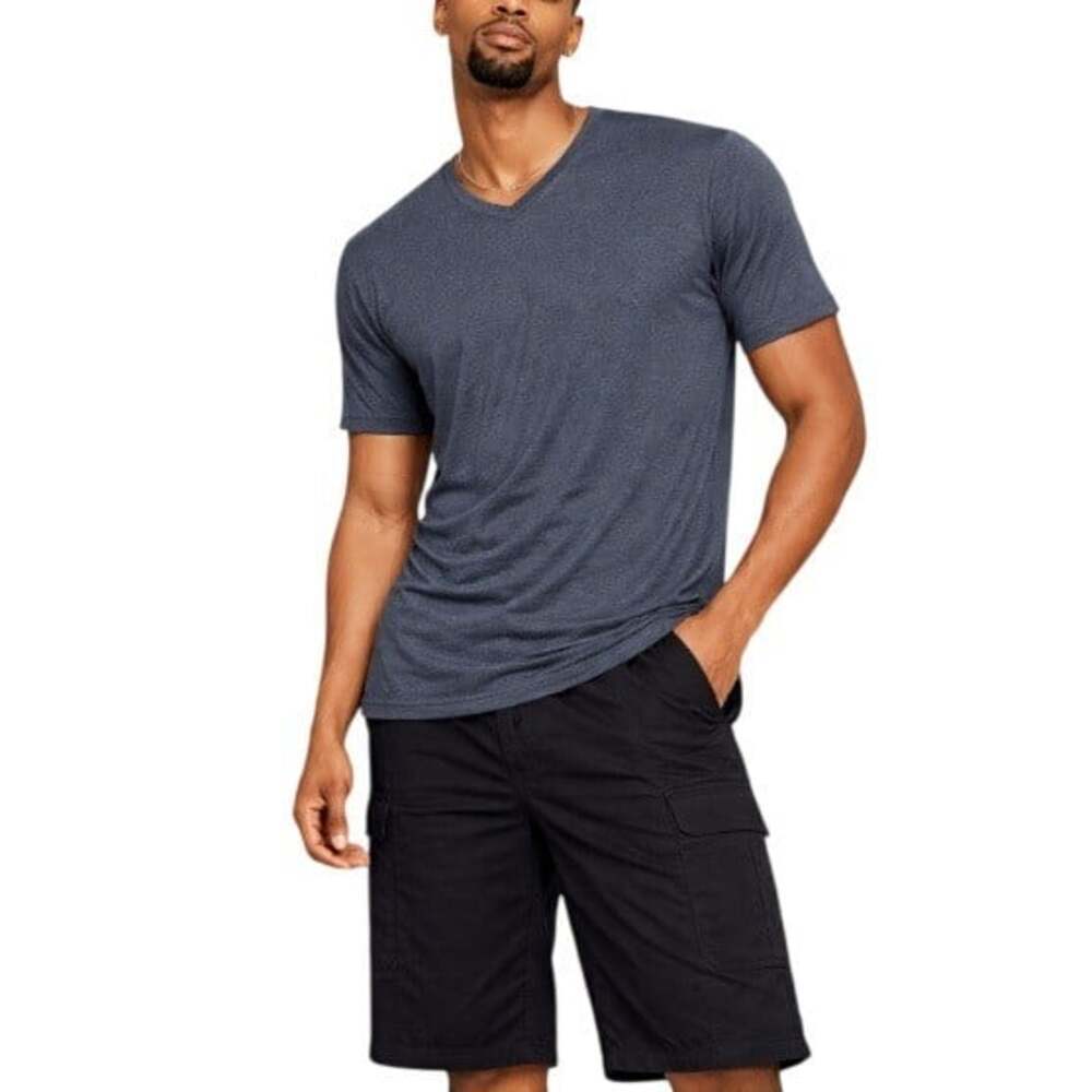 Unbound Merino Men's Charcoal Gray V Neck Short Sleeve T-Shirt Size L